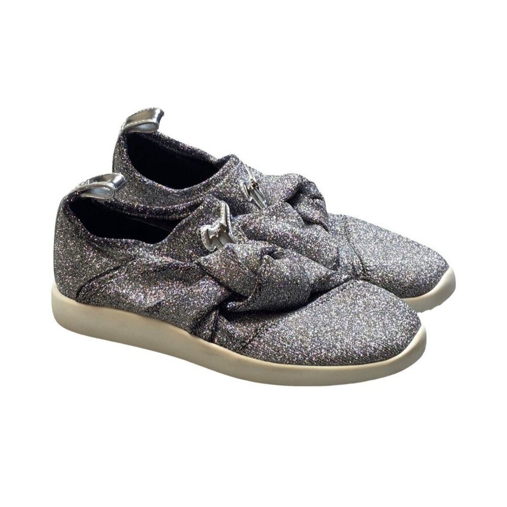 Women's - Giuseppe Zanotti Silver Glitter Slip On Sneakers, Size 38 1/2 (8 1/2)